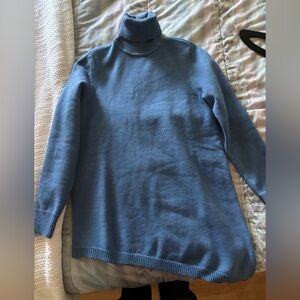 Blue turtle neck